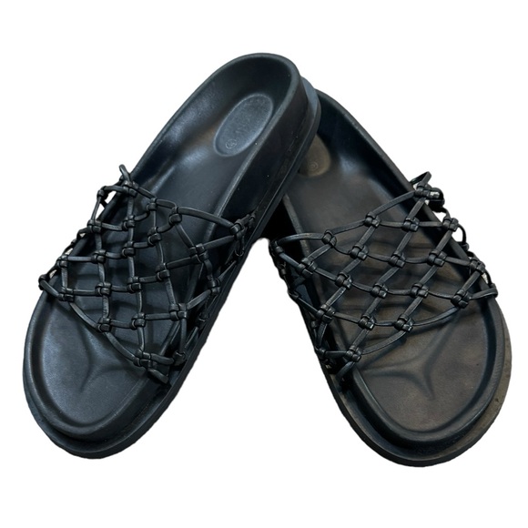 St. Agni Macrame Gio Slide Sandals - Black 40 - Picture 5 of 9